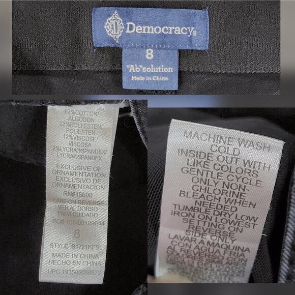 Democracy sz 8 Ab Technology Skinny Jean Women Faded Black Stretch Shaping 29x26 - Picture 2 of 10